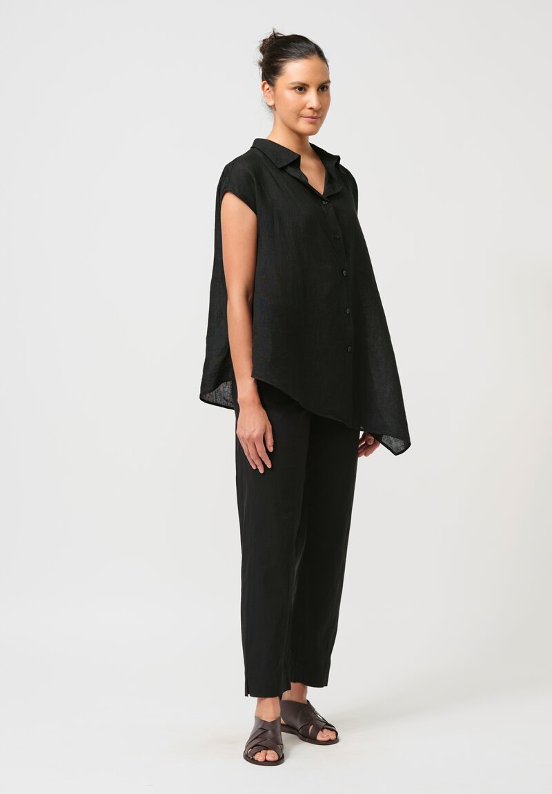 Peter O. Mahler Stretch Flat-Felled Seam Straight Leg Pants in Black