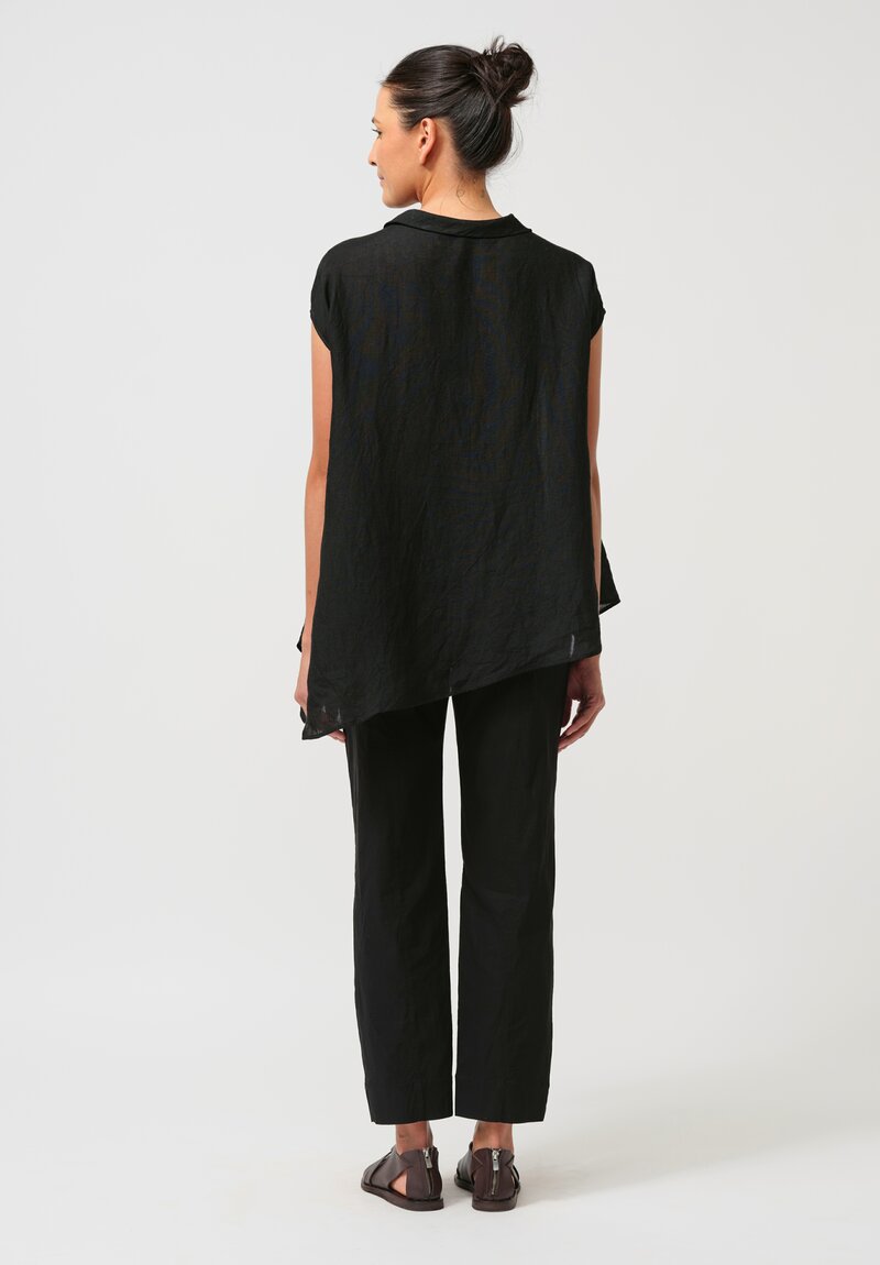 Peter O. Mahler Stretch Flat-Felled Seam Straight Leg Pants in Black