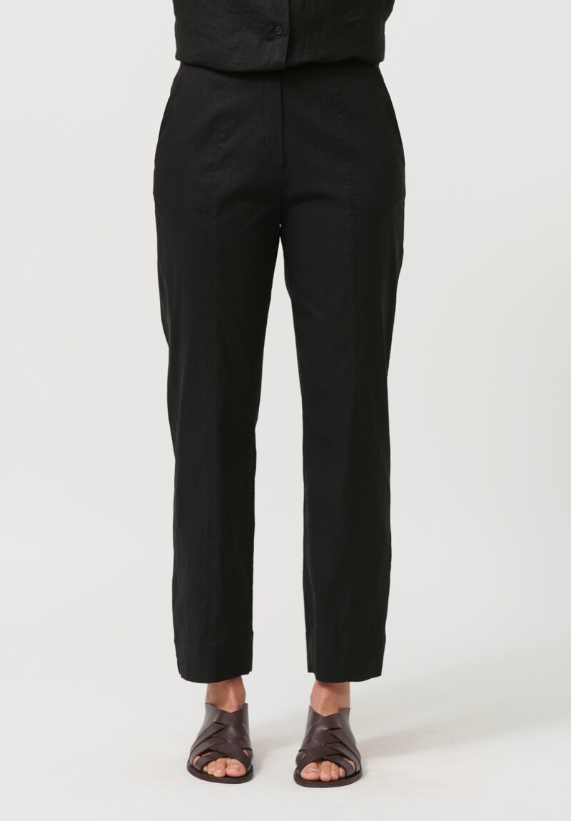 Peter O. Mahler Stretch Flat-Felled Seam Straight Leg Pants in Black