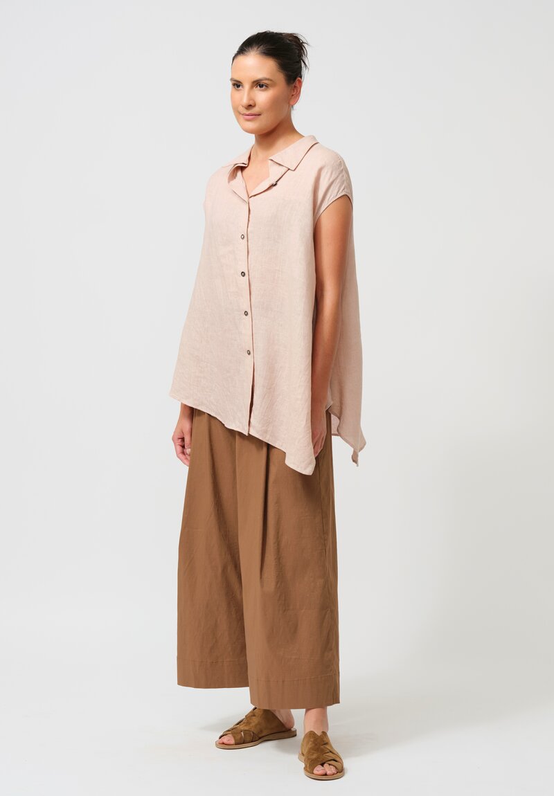 Peter O. Mahler Pleated Stretch Culottes in Camel Brown