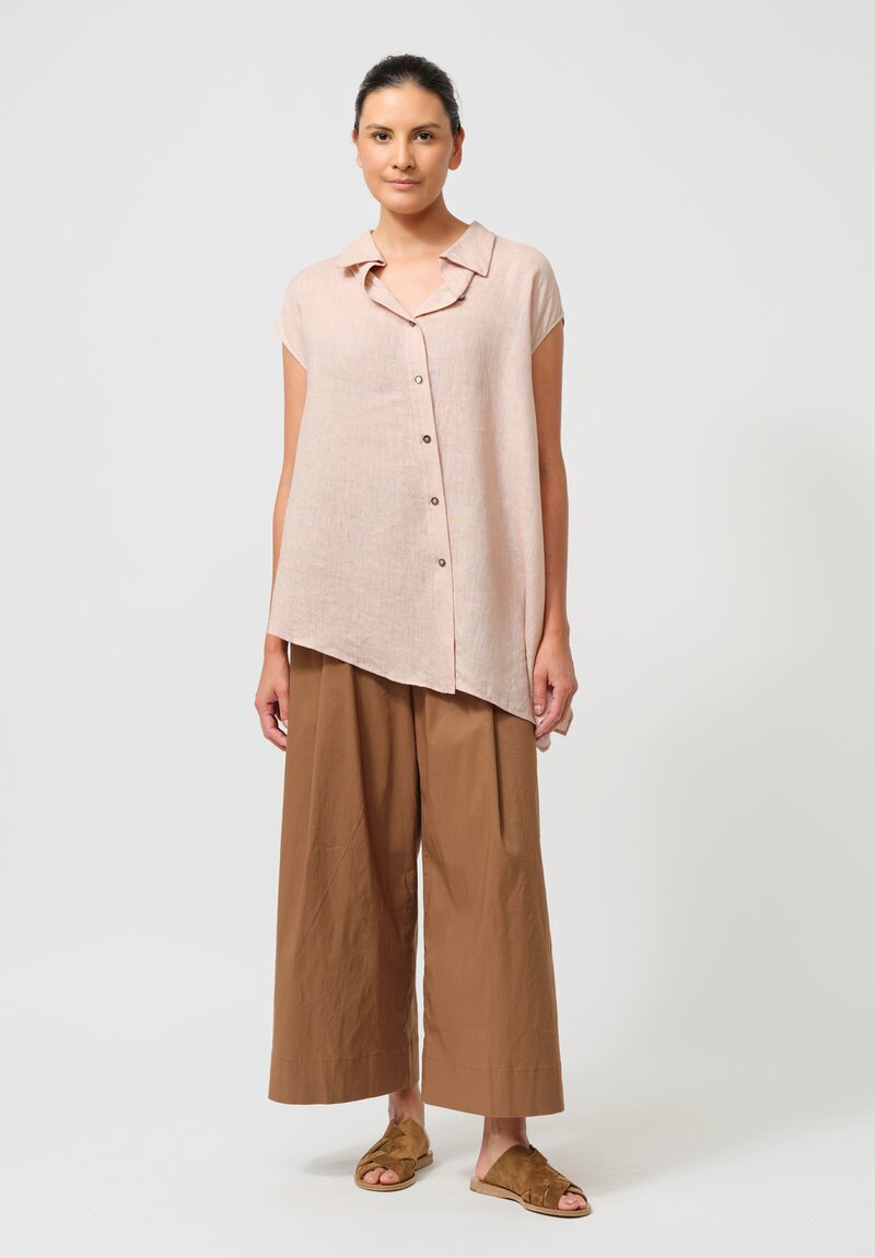 Peter O. Mahler Pleated Stretch Culottes in Camel Brown