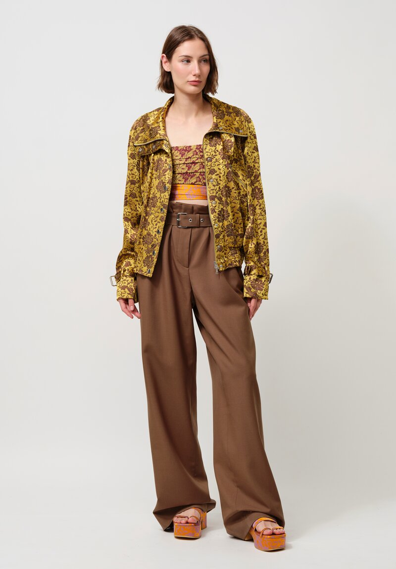 Dries Van Noten Vida Jacket in Ochre & Burgundy