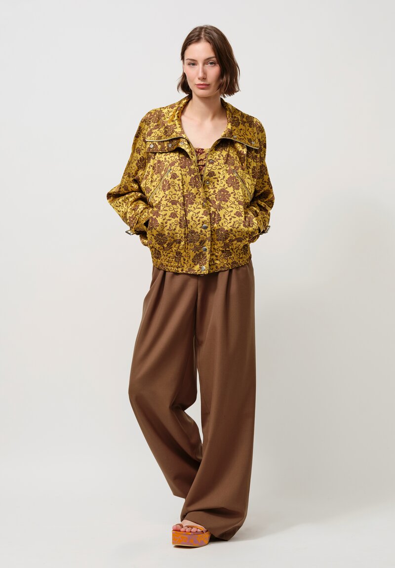 Dries Van Noten Vida Jacket in Ochre & Burgundy
