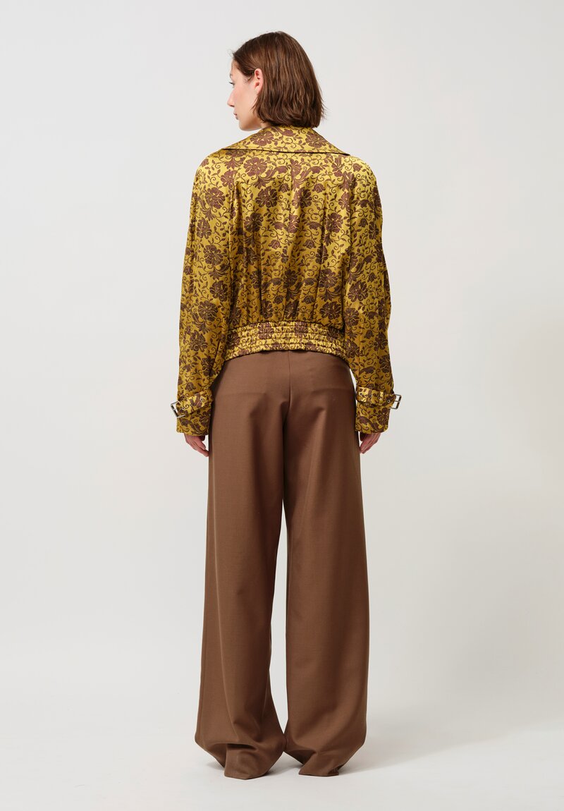 Dries Van Noten Vida Jacket in Ochre & Burgundy