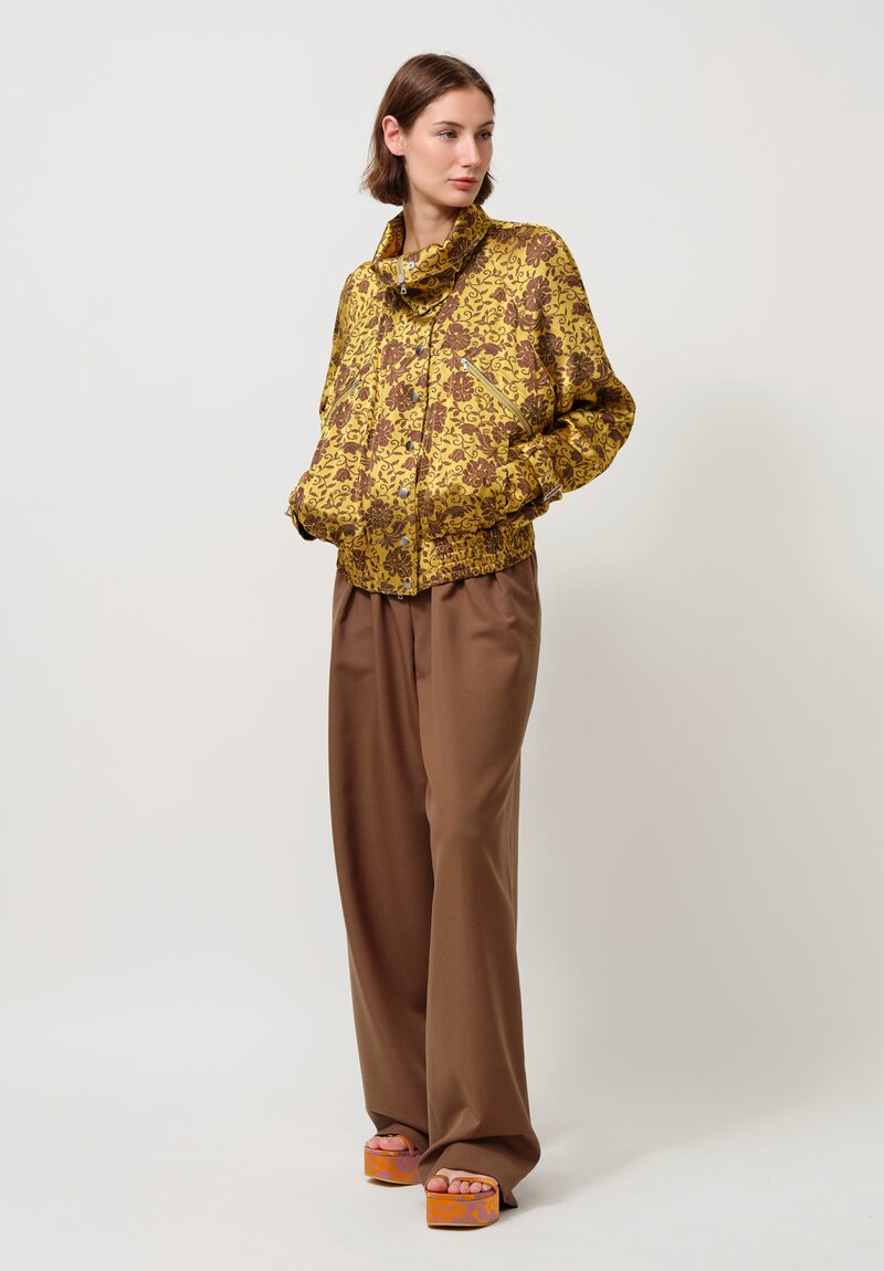 Dries Van Noten Vida Jacket in Ochre & Burgundy