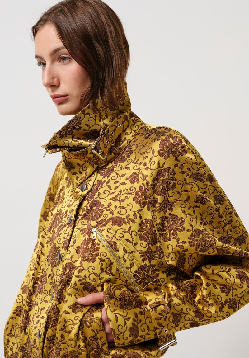 Dries Van Noten Vida Jacket in Ochre & Burgundy