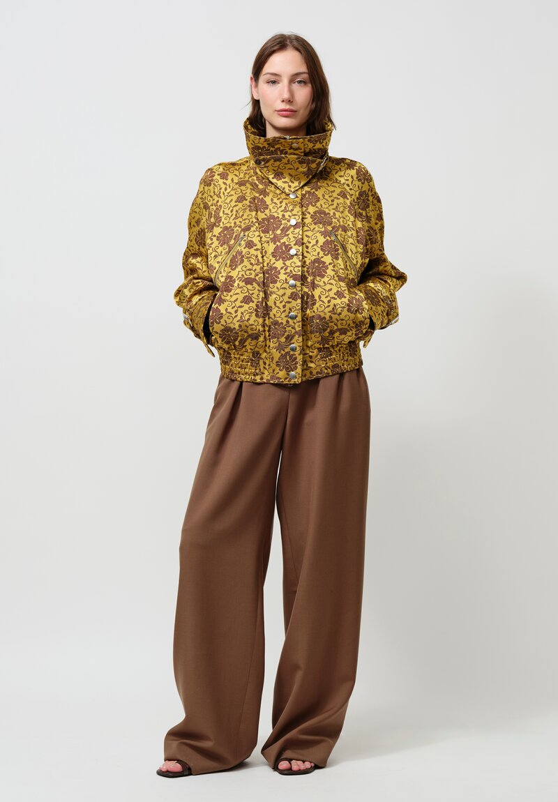 Dries Van Noten Vida Jacket in Ochre & Burgundy