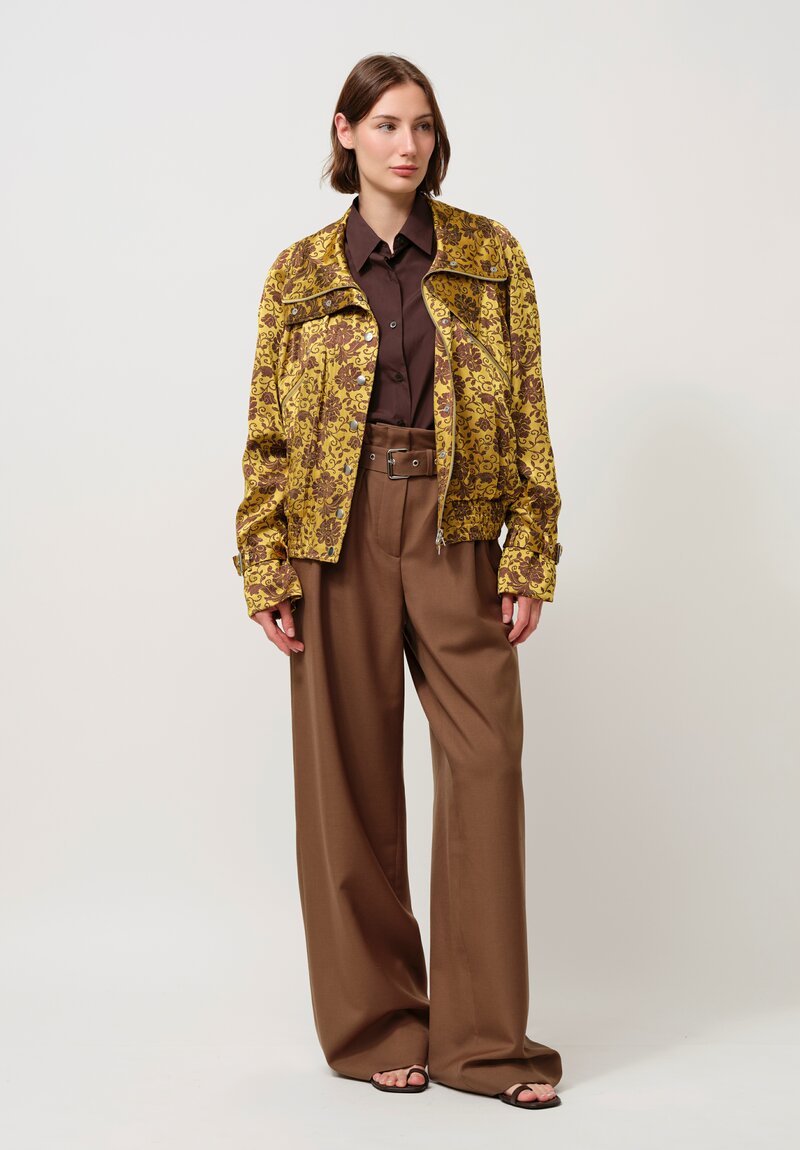 Dries Van Noten Vida Jacket in Ochre & Burgundy