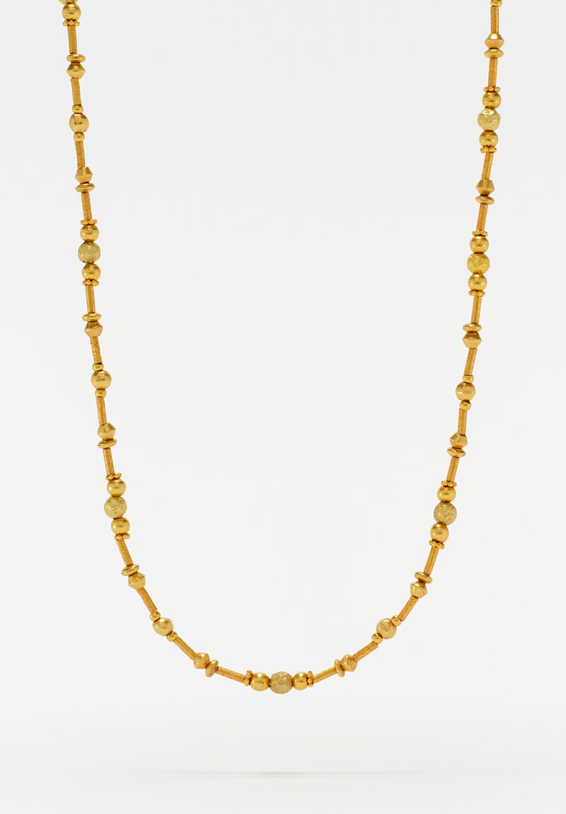 Greig Porter 18K Brushed, Hammered & Polished Gold Necklace