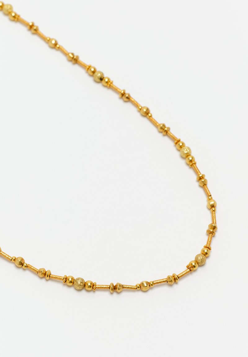 Greig Porter 18K Brushed, Hammered & Polished Gold Necklace