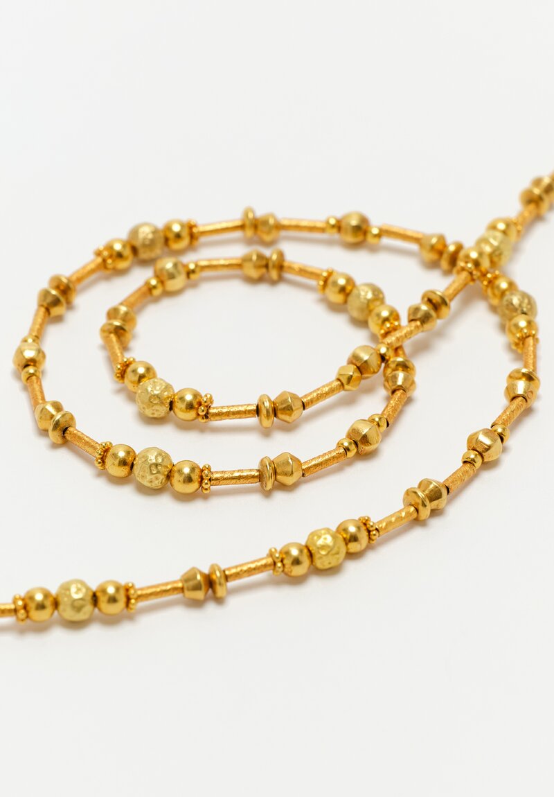 Greig Porter 18K Brushed, Hammered & Polished Gold Necklace
