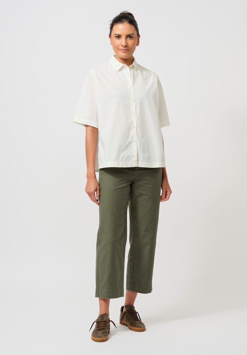 Closed Cotton Tapered Rovea Pants in Olive Green