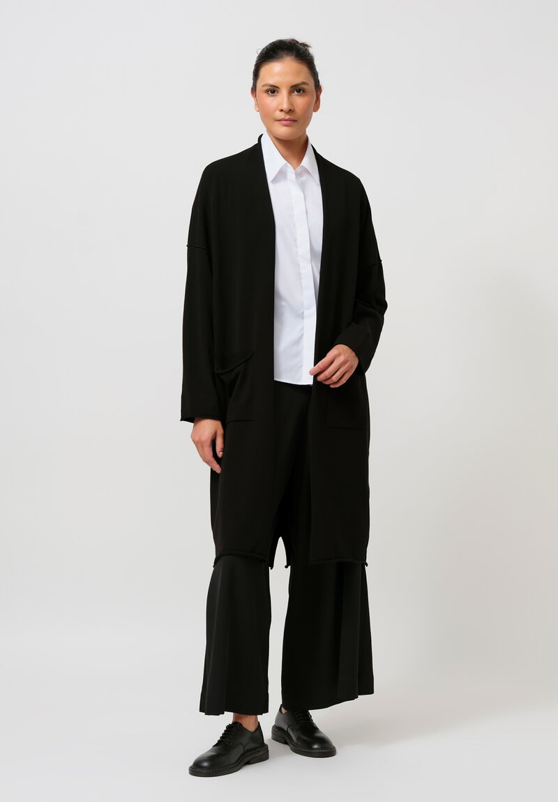 Isabel Benenato Exposed Seam Detail Long Cardigan