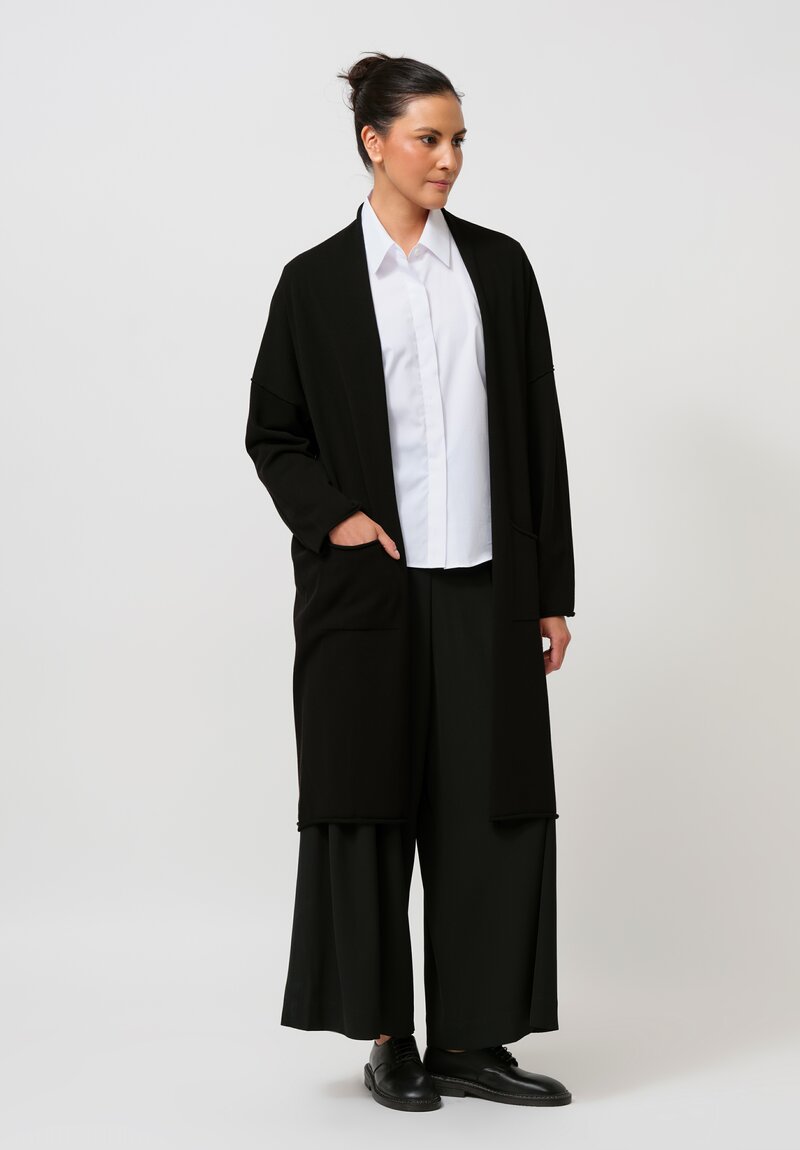 Isabel Benenato Exposed Seam Detail Long Cardigan