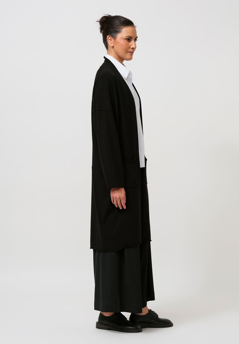 Isabel Benenato Exposed Seam Detail Long Cardigan