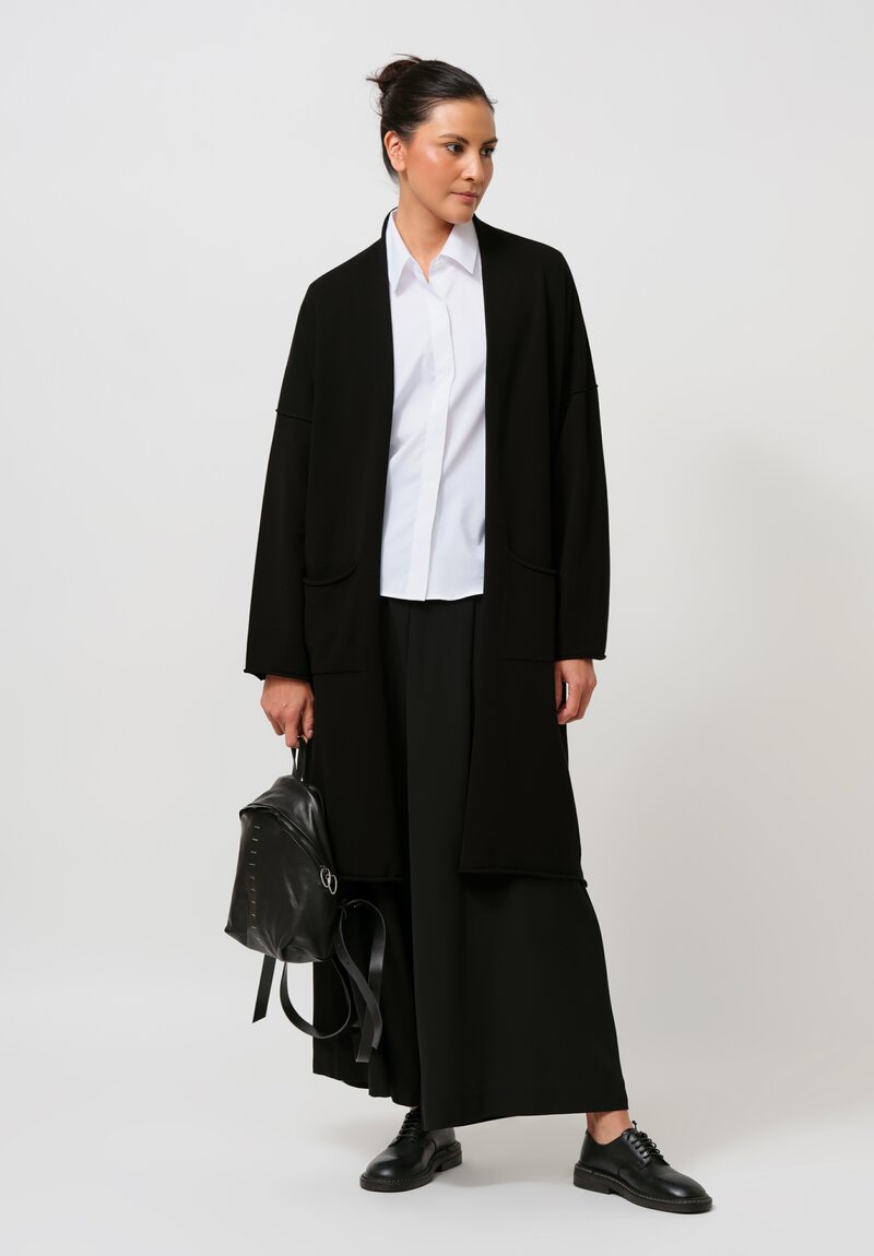 Isabel Benenato Exposed Seam Detail Long Cardigan