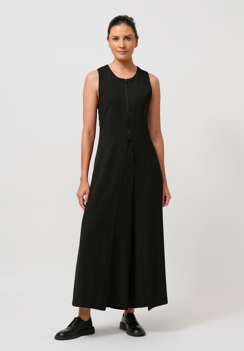 Isabel Benenato Zip-Front Duster Vest in Black