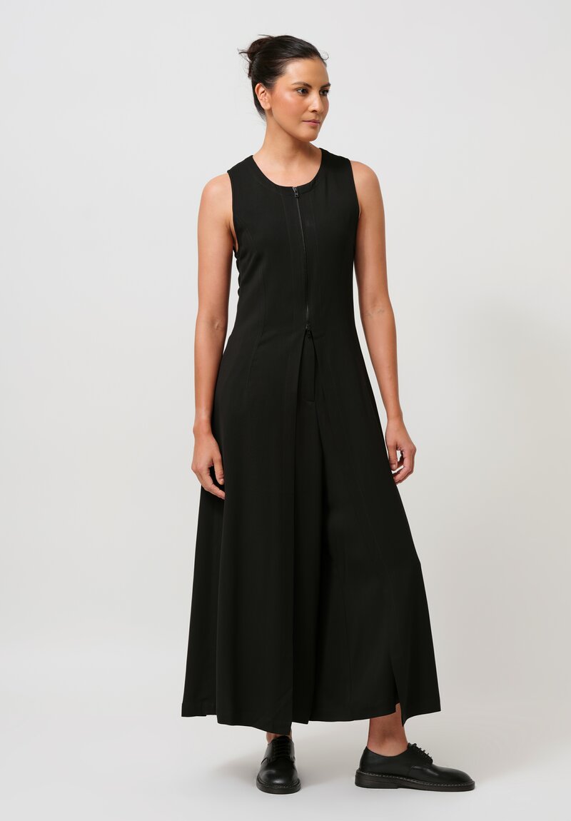 Isabel Benenato Zip-Front Duster Vest in Black