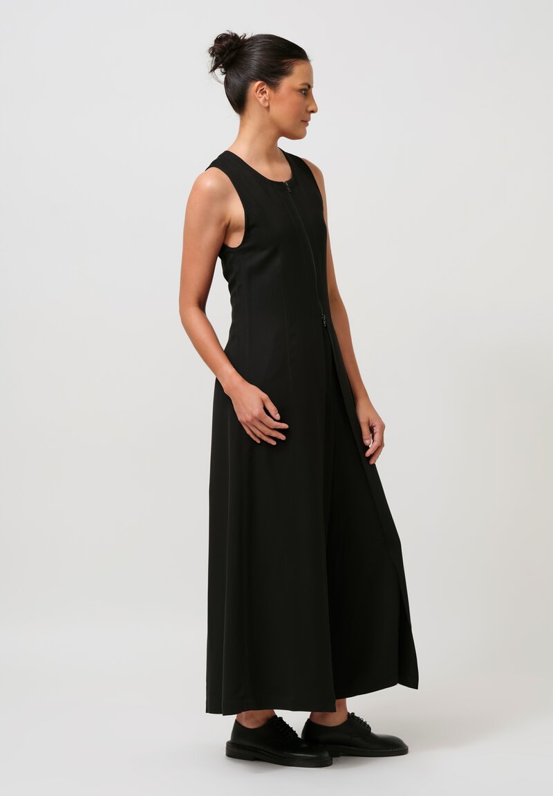 Isabel Benenato Zip-Front Duster Vest in Black