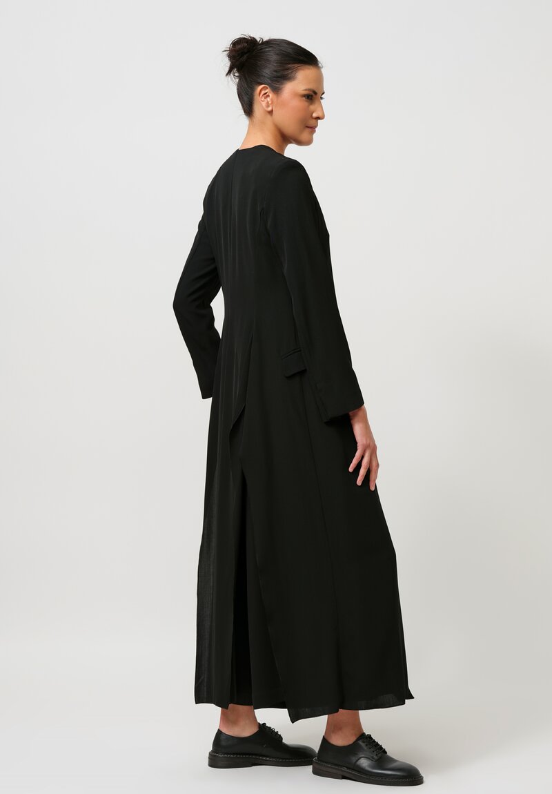 Isabel Benenato Structured V-Neck Duster Jacket in Black