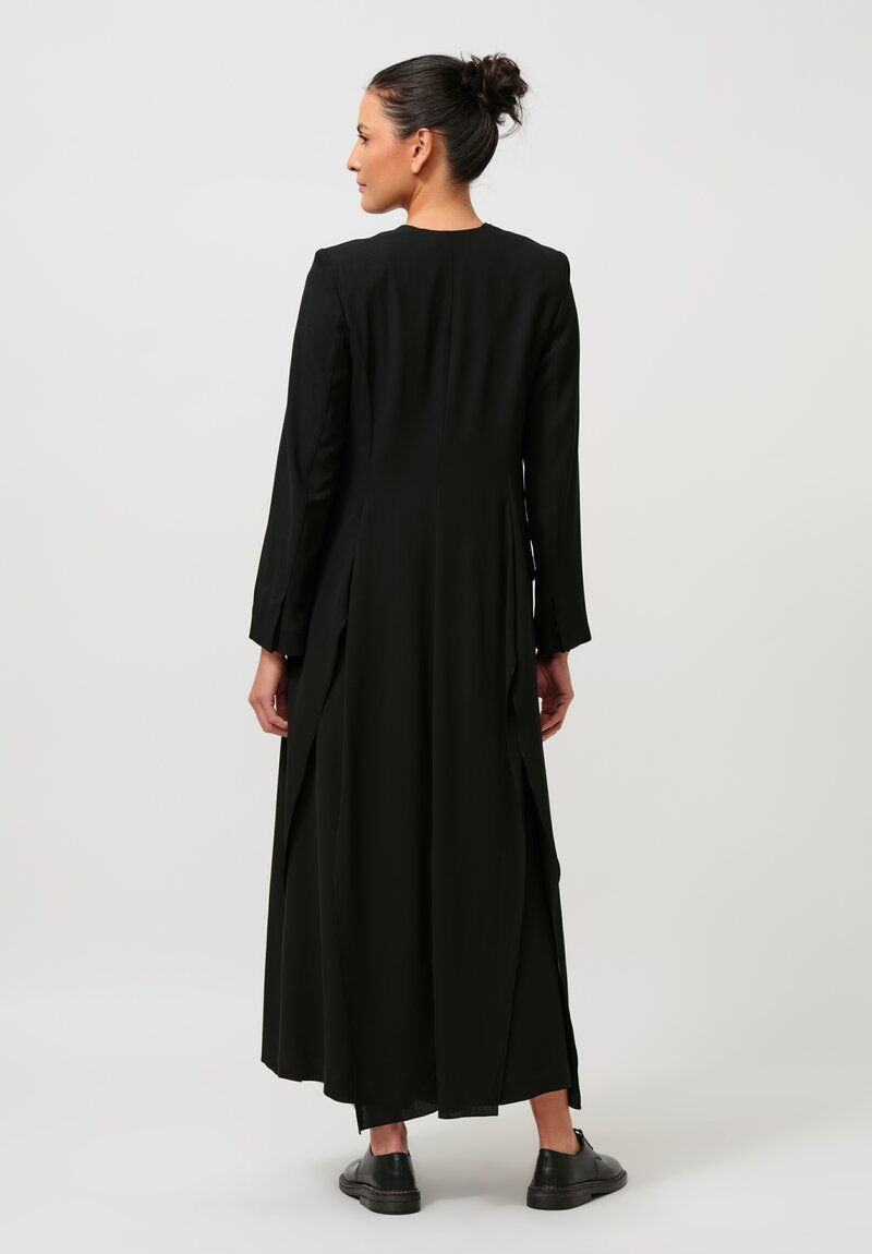 Isabel Benenato Structured V-Neck Duster Jacket in Black