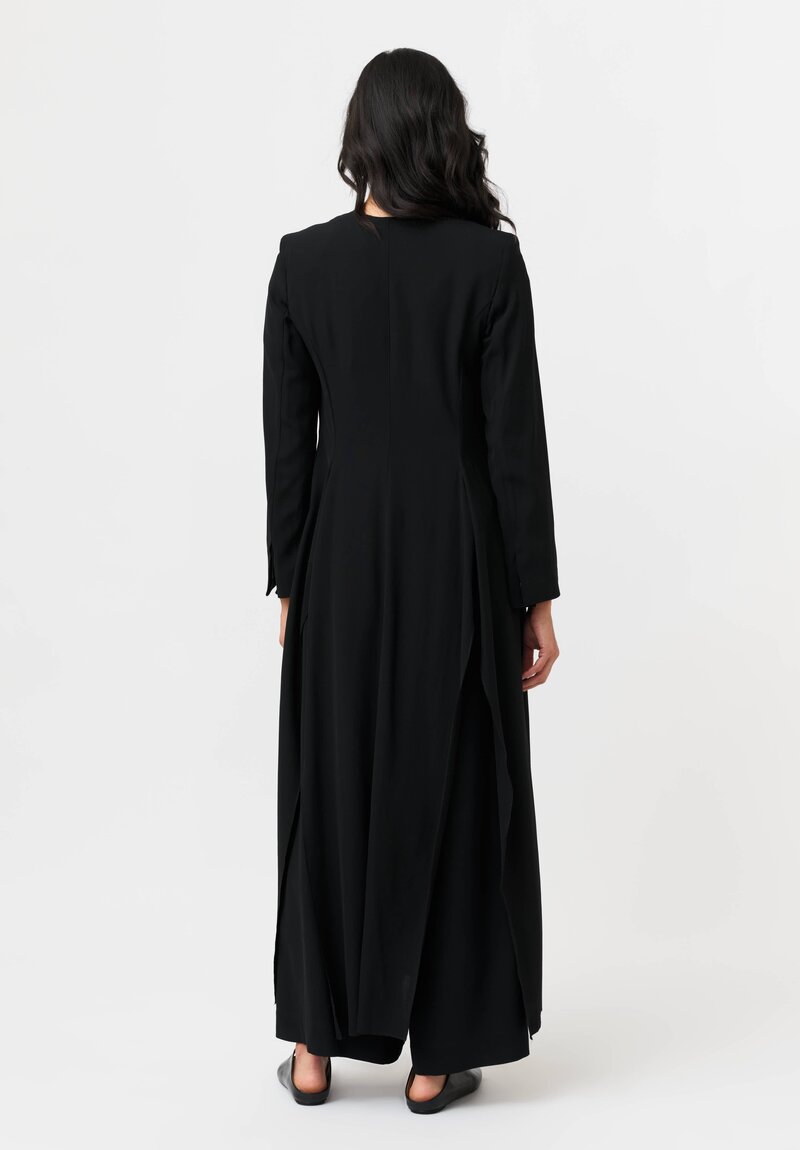 Isabel Benenato Structured V-Neck Duster Jacket in Black