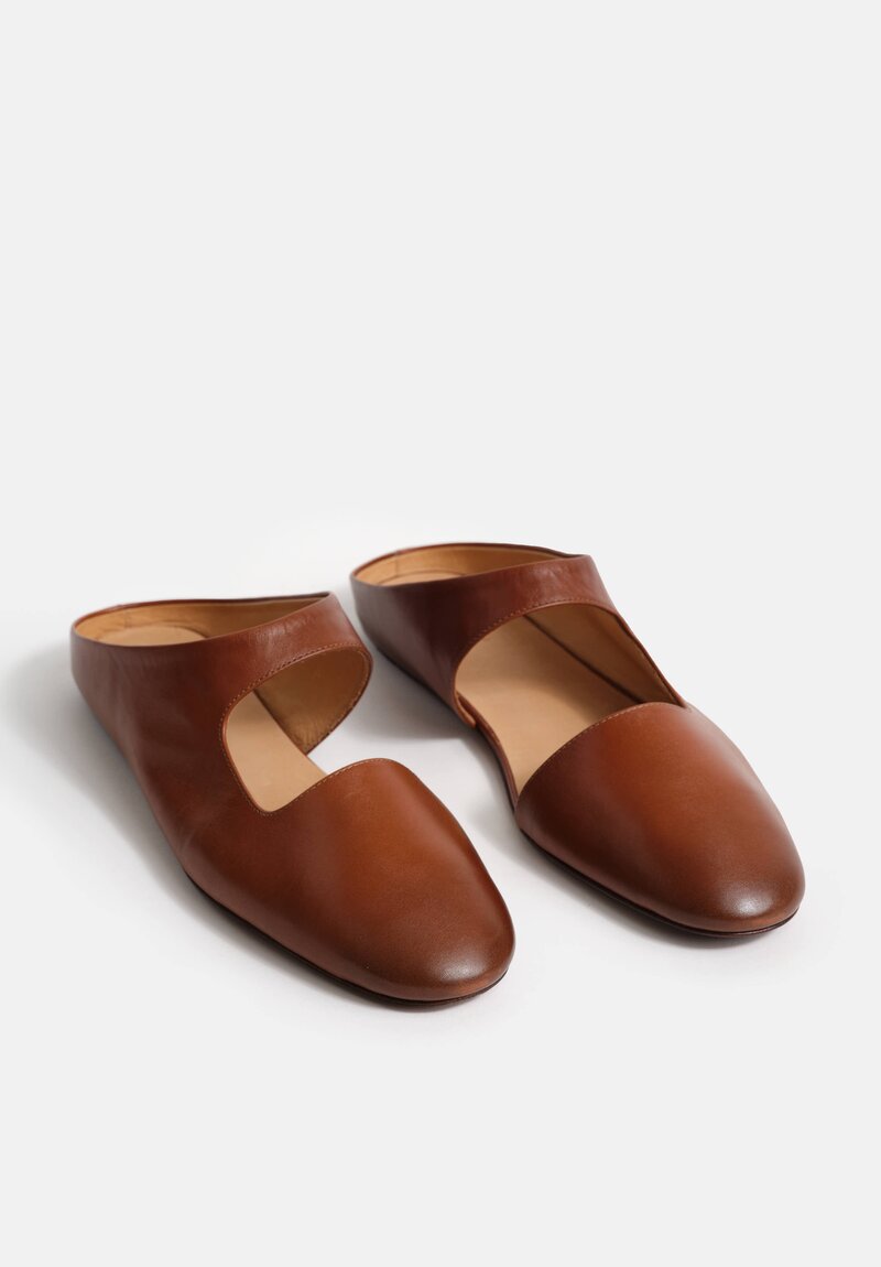 Marsèll Leather Distesa Slip-On Flats in Basalt Brown