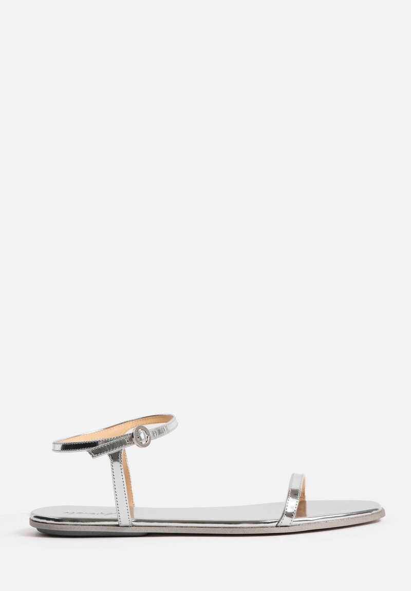 Marsèll Leather Traccia Ankle-Strap Sandals in Silver