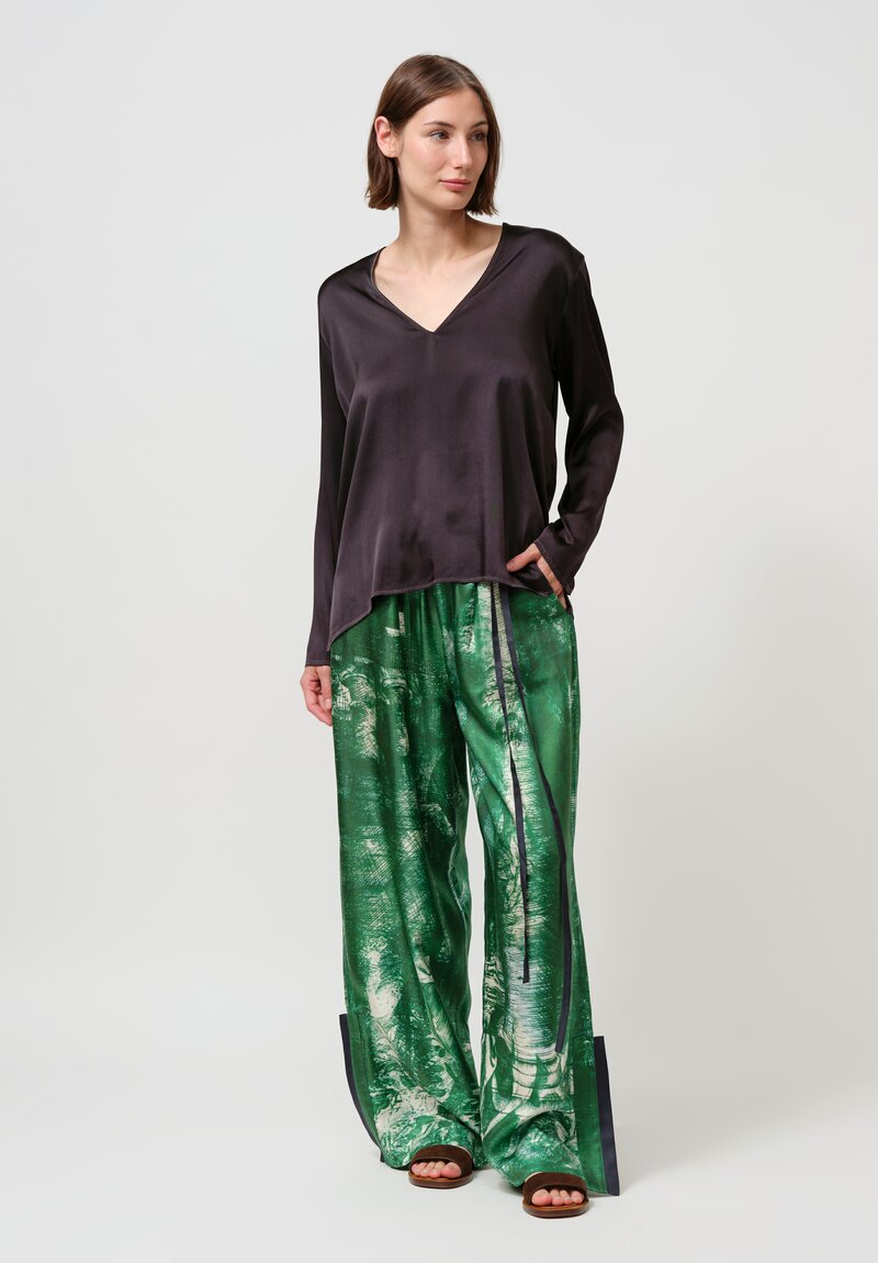 Otzio Silk Manuela Pants in Roman Green