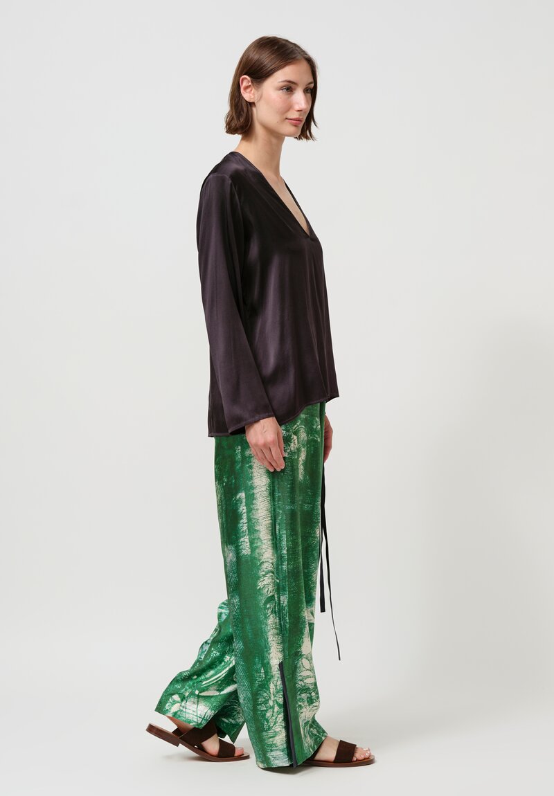 Otzio Silk Manuela Pants in Roman Green