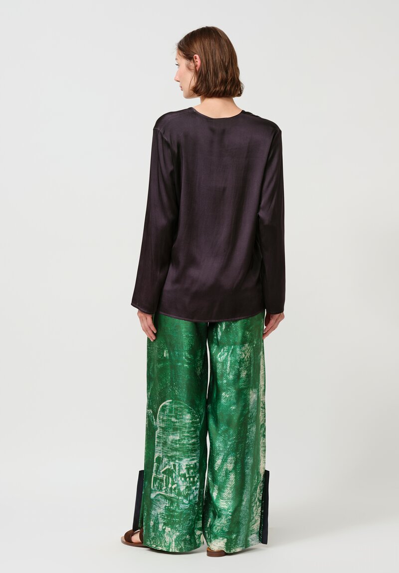 Otzio Silk Manuela Pants in Roman Green