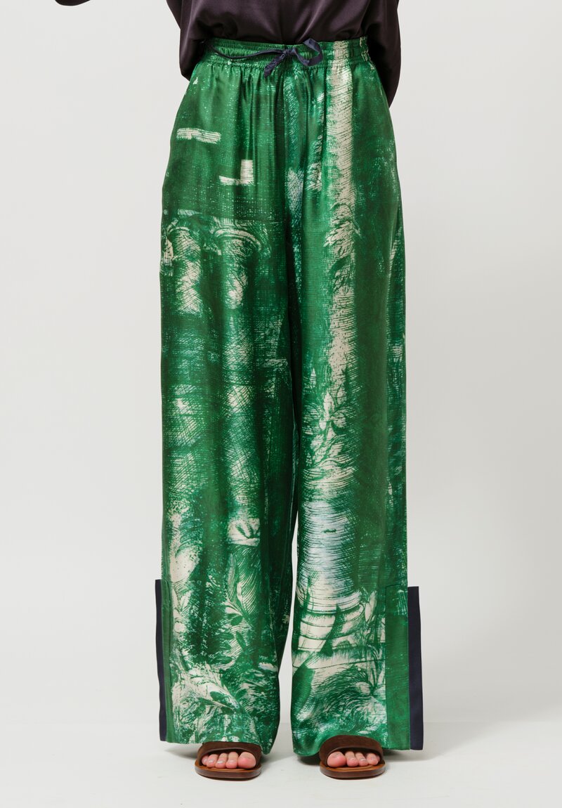 Otzio Silk Manuela Pants in Roman Green
