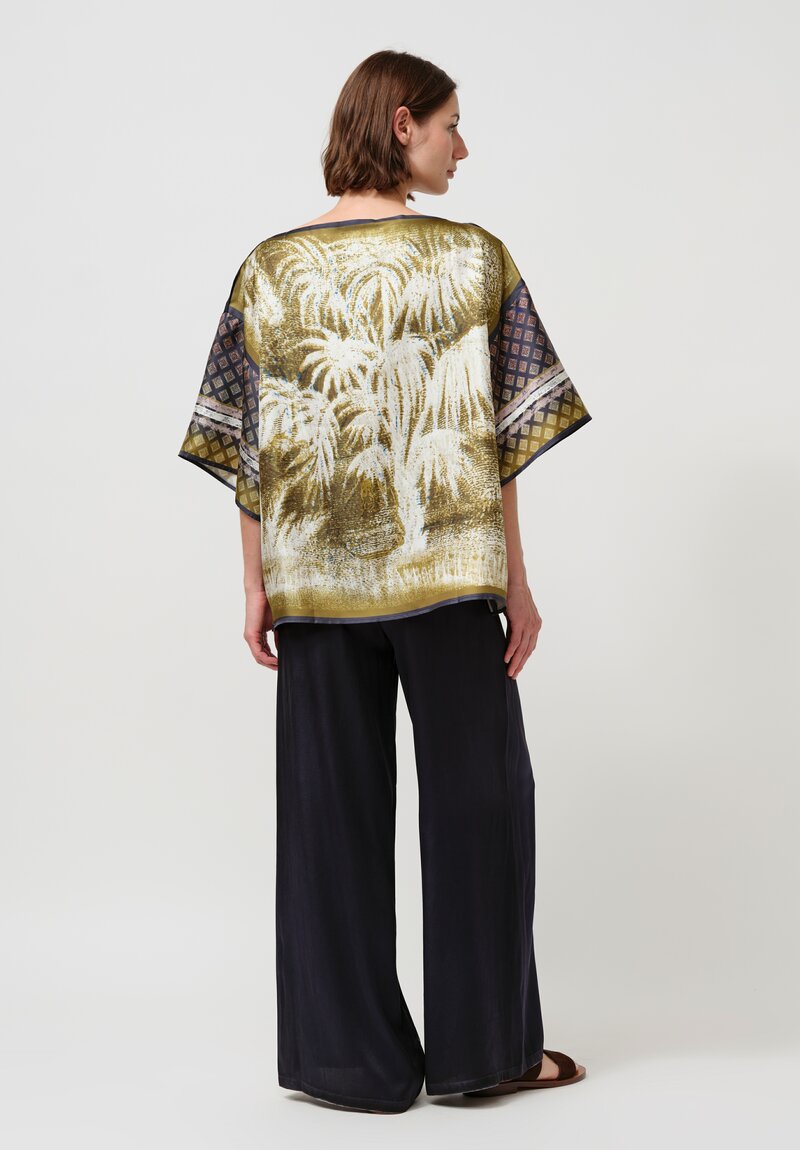 Ōtzĭo Silk Augusto Top in Olive