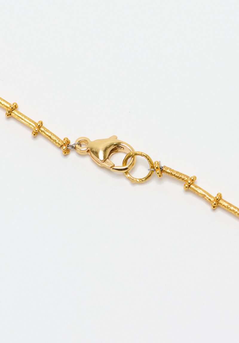 Greig Porter 18K Cylinder & Diamond Droplet Cluster Necklace 19"