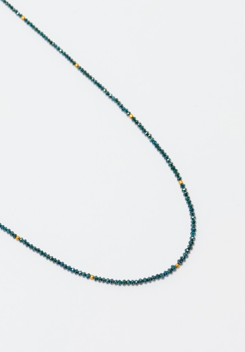 Greig Porter 18K Dots & Blue Diamonds Necklace 16.75"