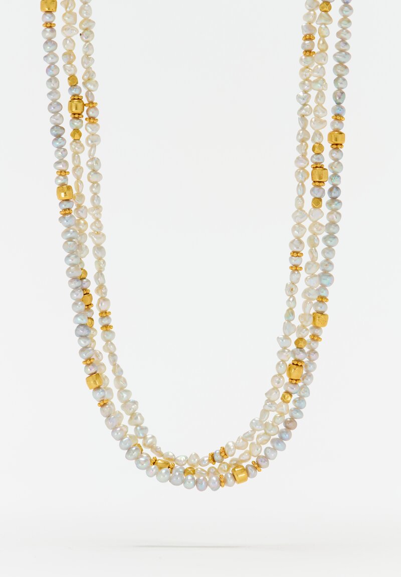 Greig Porter 18K Keshi Pearl 3-Strand Necklace