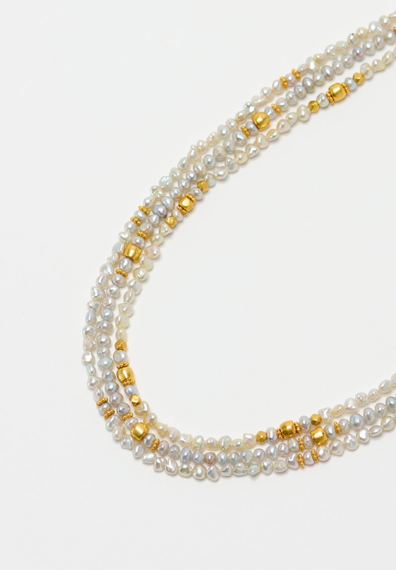 Greig Porter 18K Keshi Pearl 3-Strand Necklace