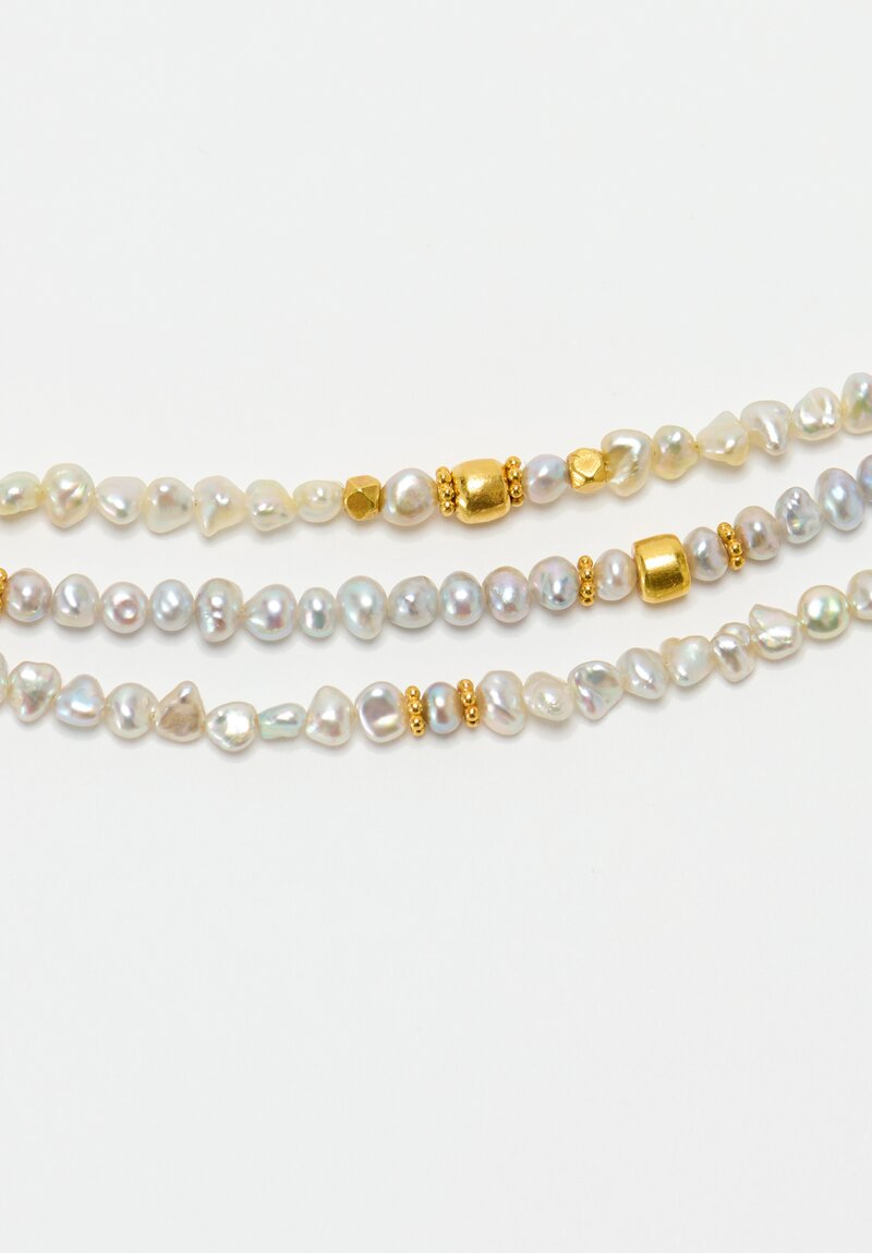 Greig Porter 18K Keshi Pearl 3-Strand Necklace