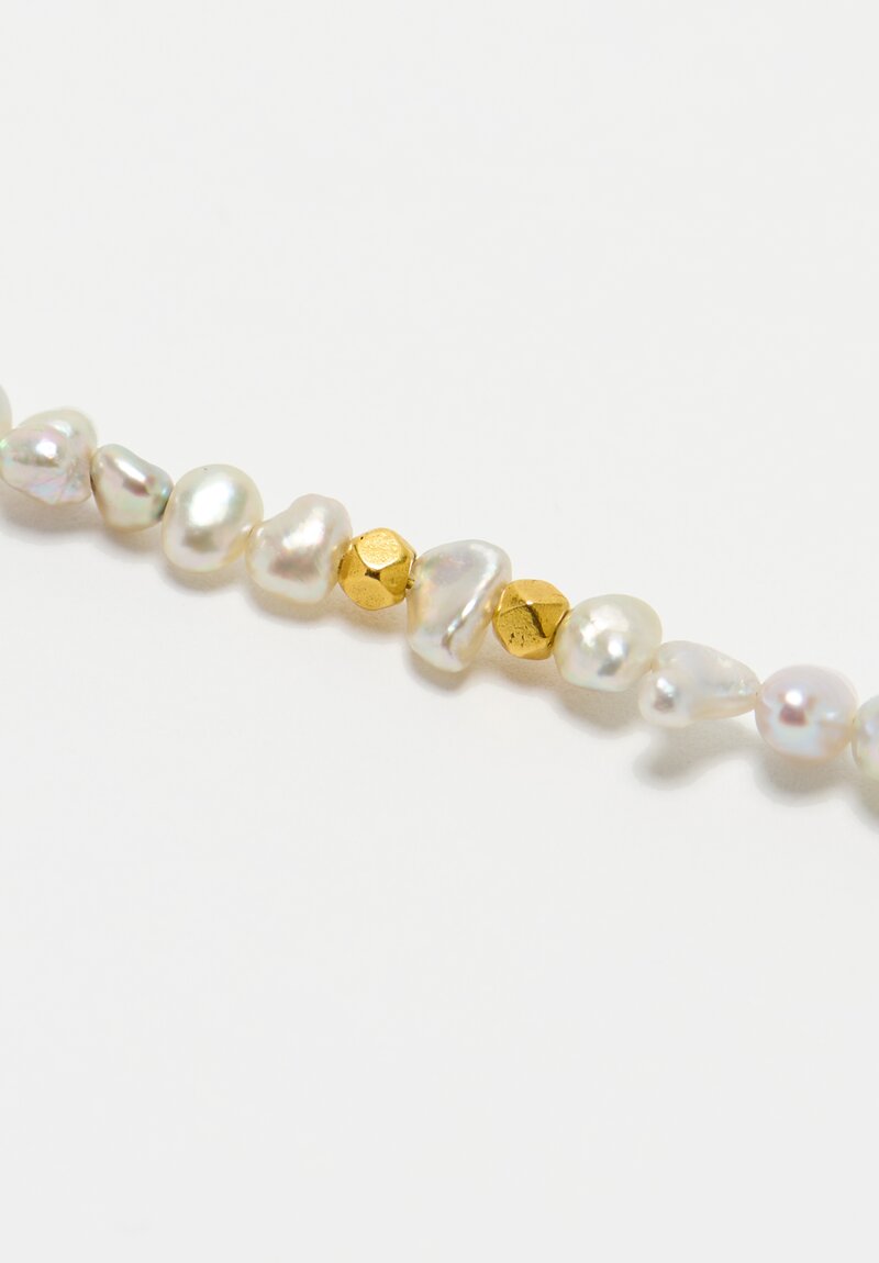 Greig Porter 18K Faceted Dot & Keshi Pearl Necklace 18.5"