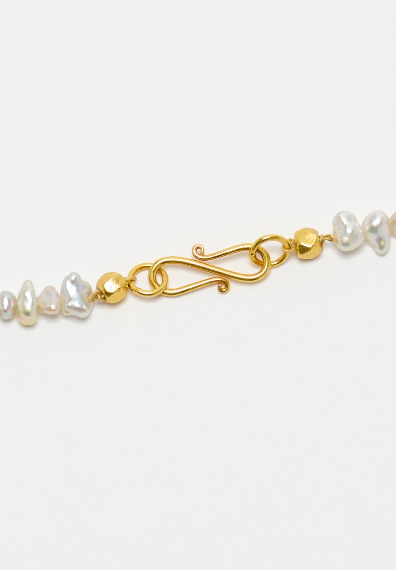 Greig Porter 18K Faceted Dot & Keshi Pearl Necklace 18.5"