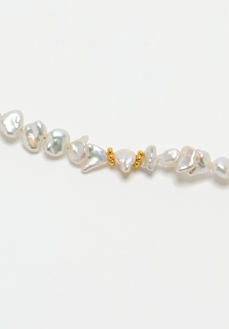 Greig Porter 18K Starbursts & Keshi Pearls Necklace 19.75"