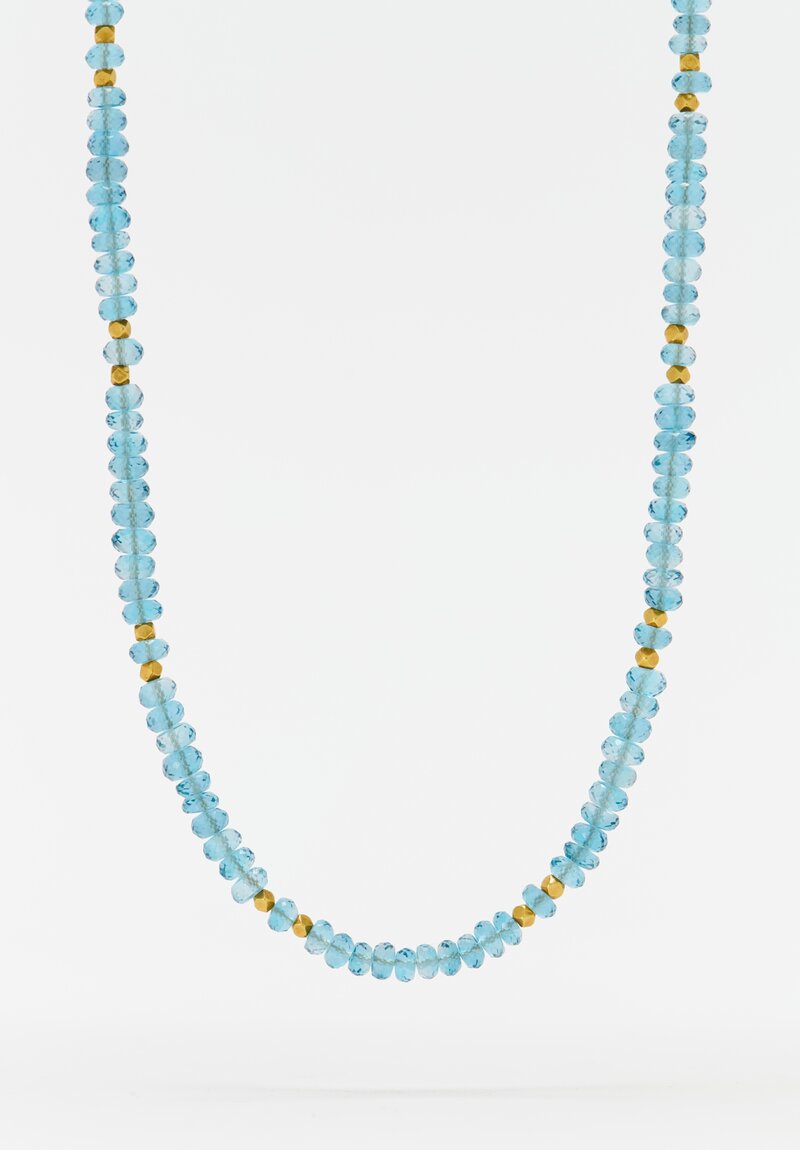 Greig Porter 18k Faceted Dot & London Blue Topaz Necklace