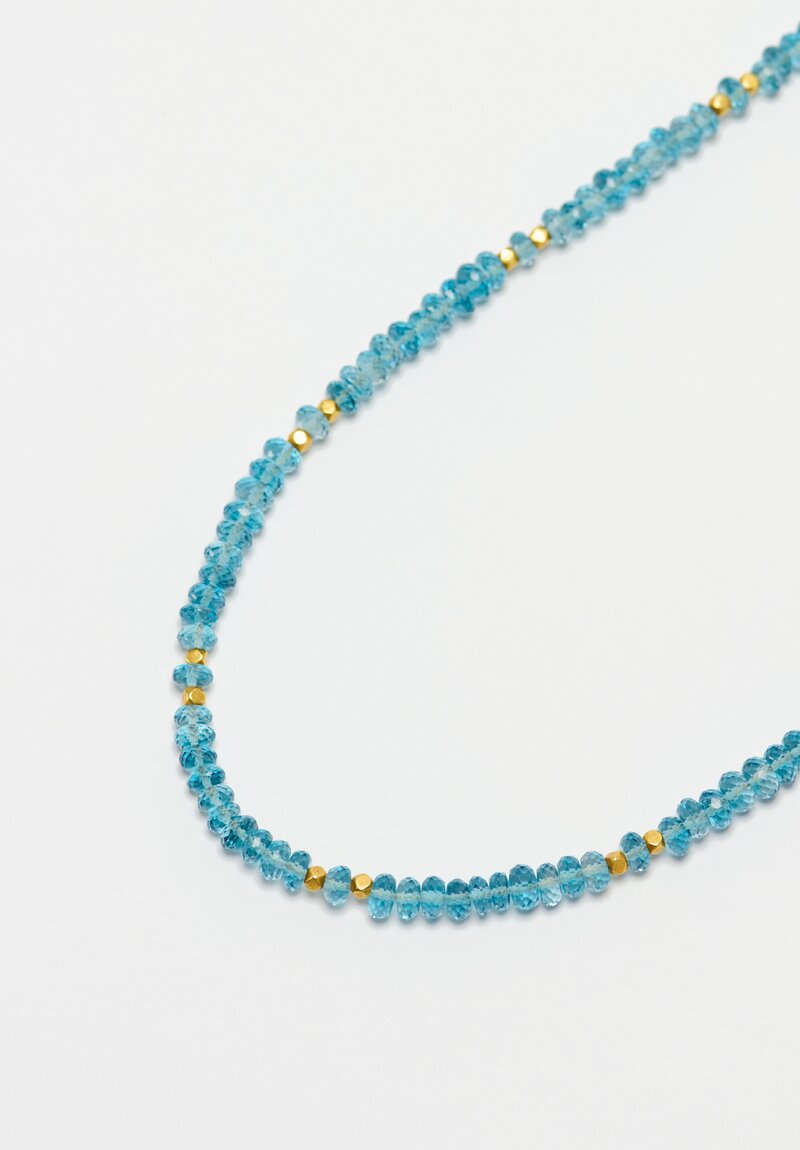 Greig Porter 18k Faceted Dot & London Blue Topaz Necklace