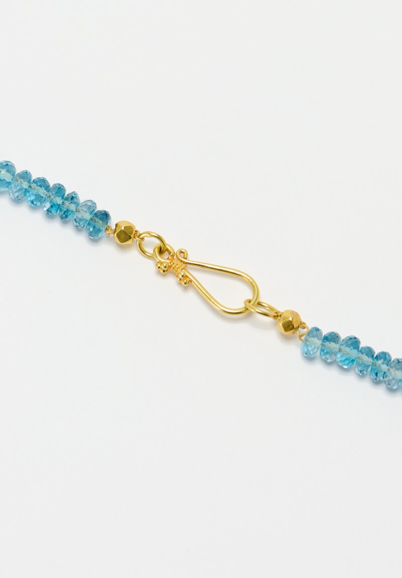 Greig Porter 18k Faceted Dot & London Blue Topaz Necklace