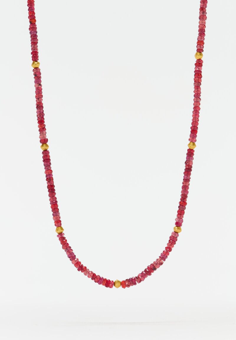 Greig Porter 18k Conic Bead & Red Sapphire Necklace