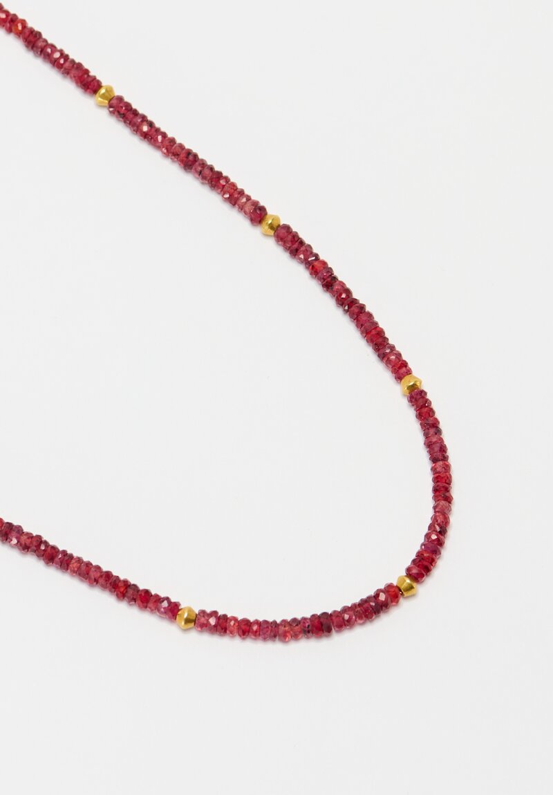 Greig Porter 18k Conic Bead & Red Sapphire Necklace