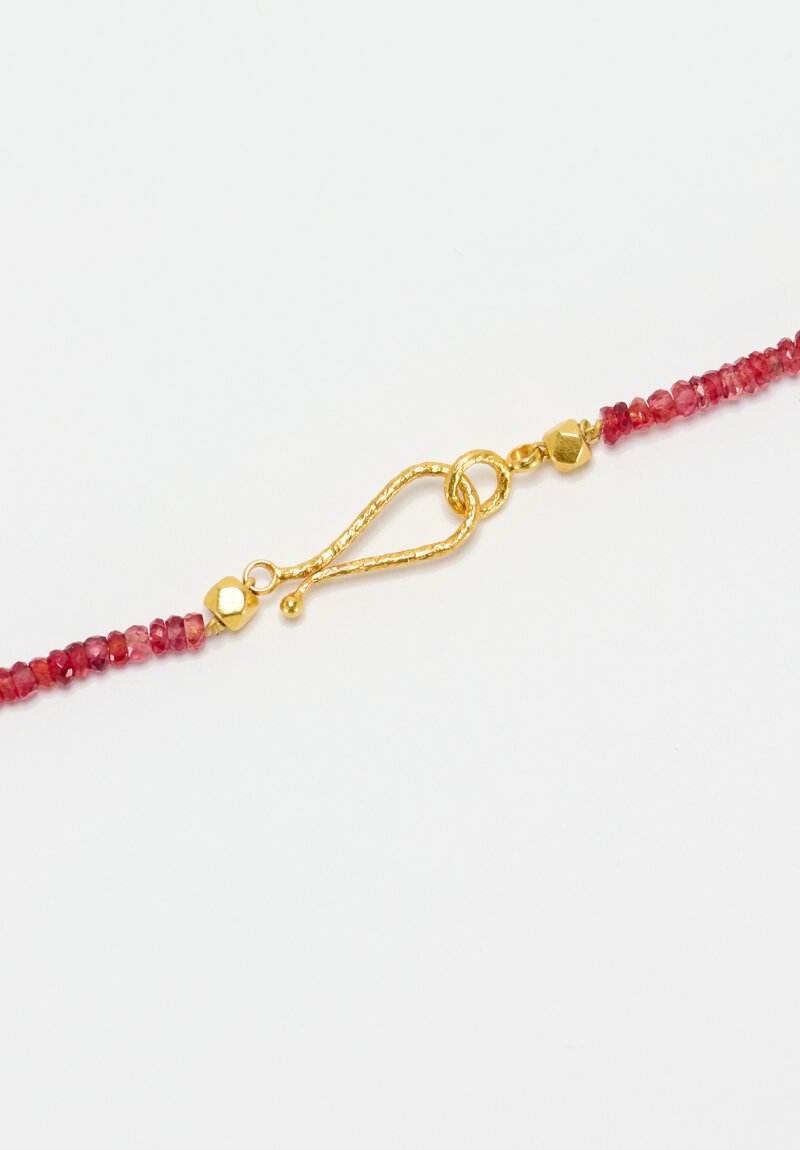 Greig Porter 18k Conic Bead & Red Sapphire Necklace