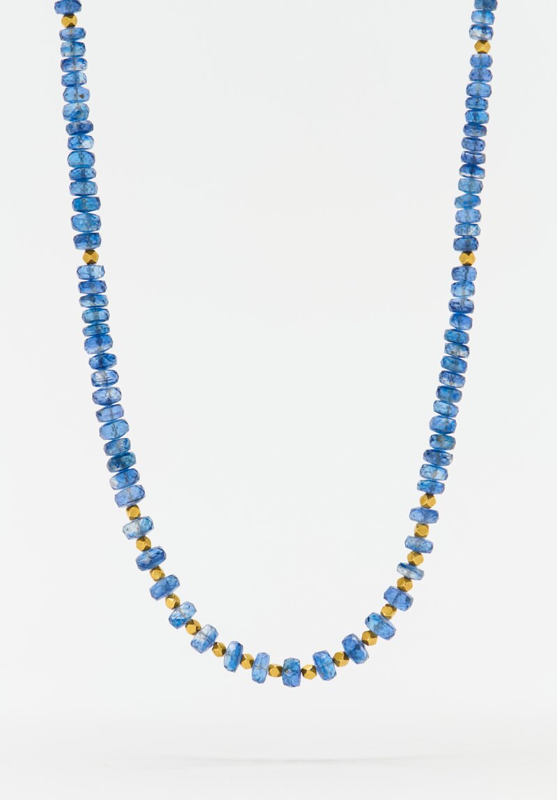 Greig Porter 18k Faceted Dot & Blue Sapphire Necklace