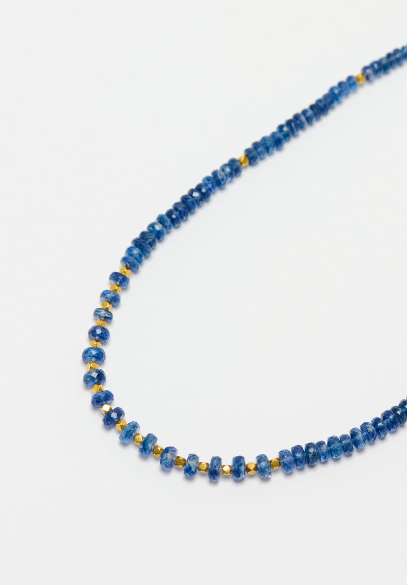 Greig Porter 18k Faceted Dot & Blue Sapphire Necklace