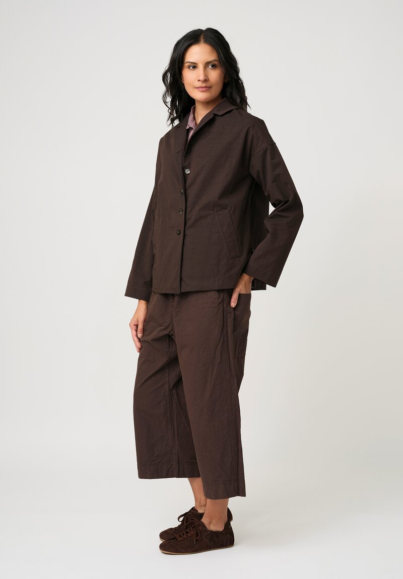 Album di Famiglia Lightweight Cotton Blend Blazer in Dark Brown